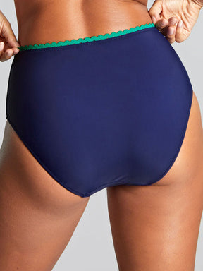 Panache Sofia High Waist Bikini Bottom Ric Rac Navy