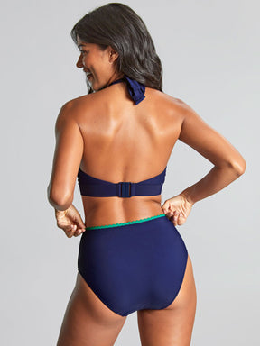 Panache Sofia High Waist Bikini Bottom Ric Rac Navy